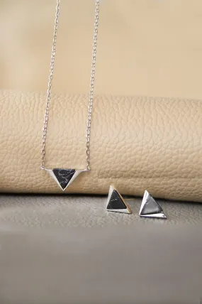 Minaret Triangle Sterling Silver Necklace Set