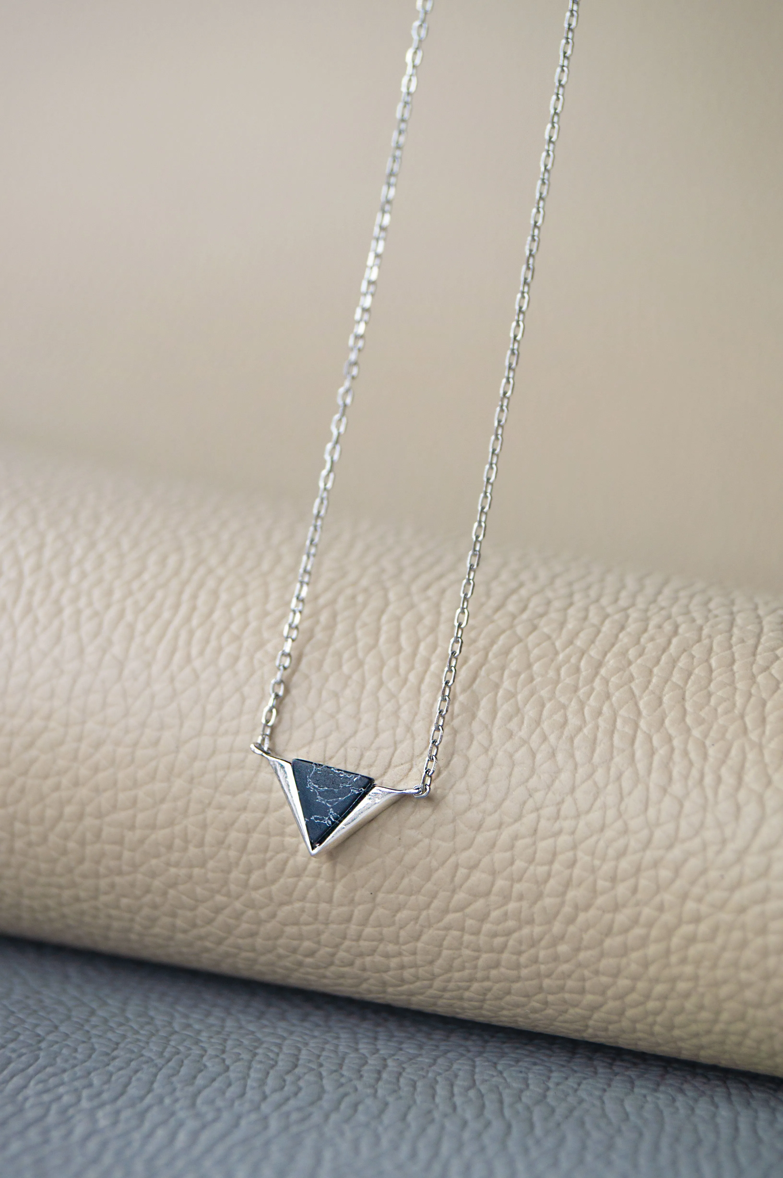 Minaret Triangle Sterling Silver Necklace Set