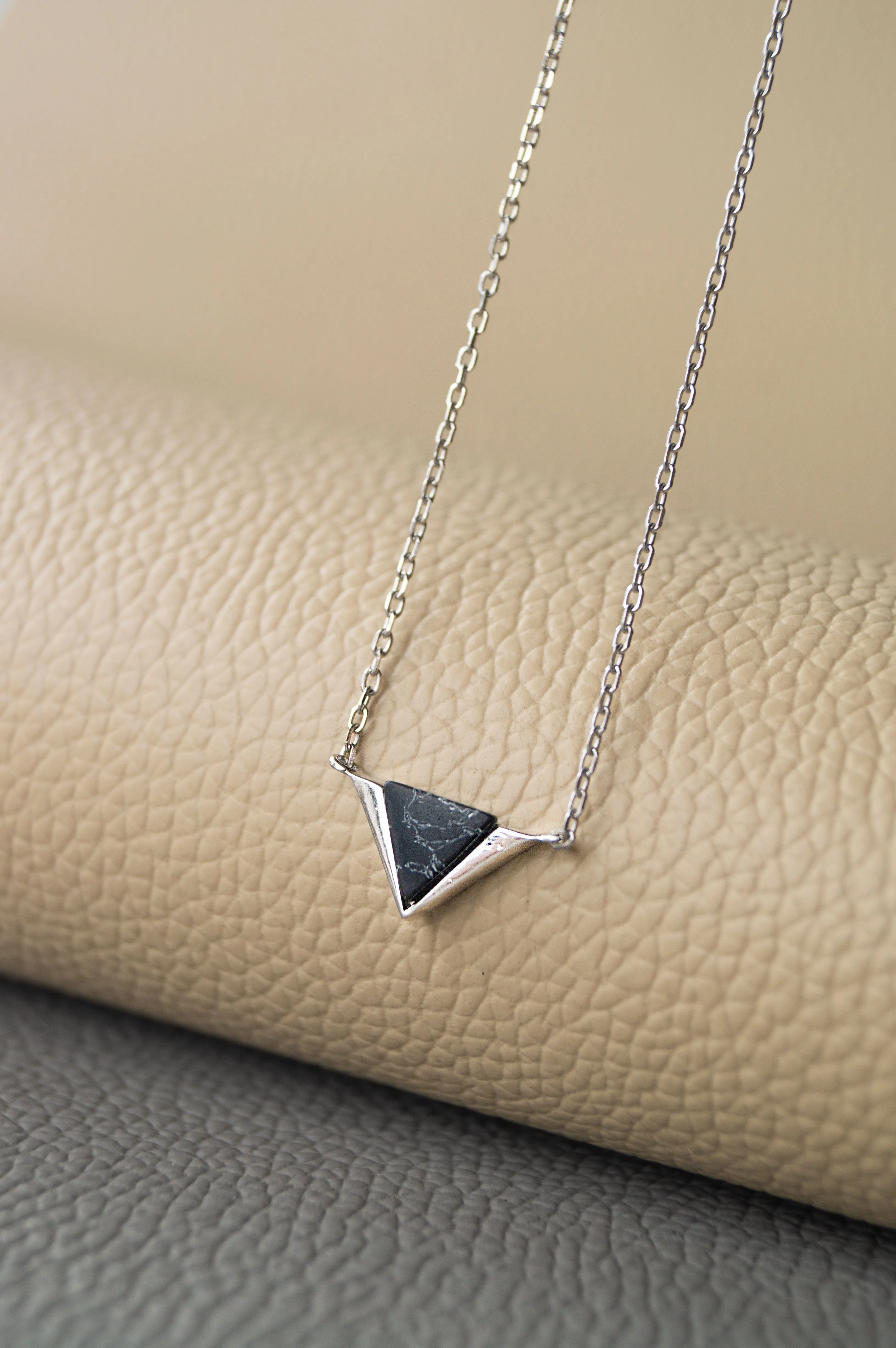 Minaret Triangle Sterling Silver Necklace Set