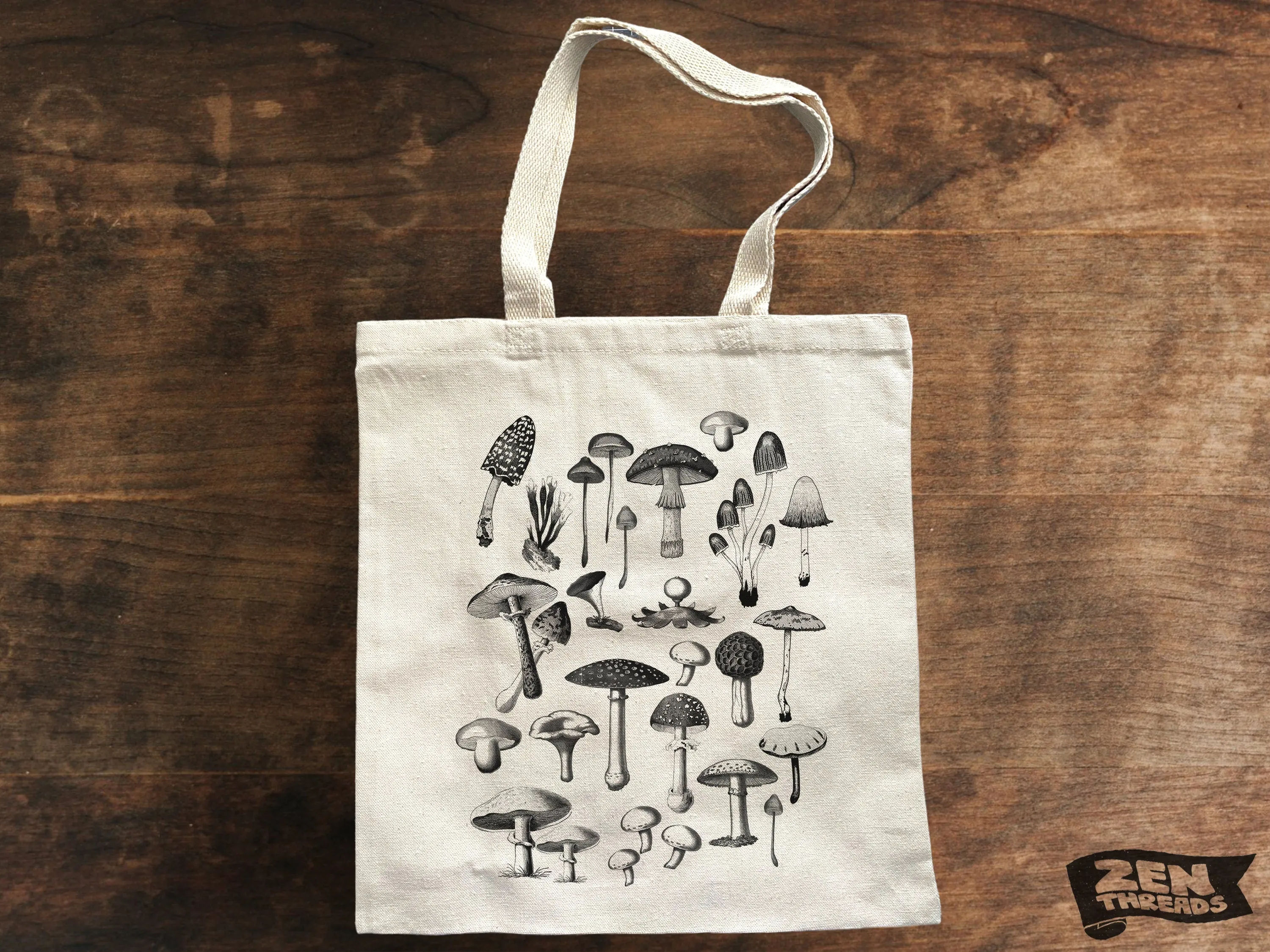 Mushrooms Fungi Eco-Friendly Market Tote Bag - Durable 12oz Canvas