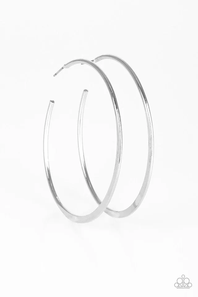 Paparazzi Accessories  - Hoop Hero #L39 - Silver Earrings