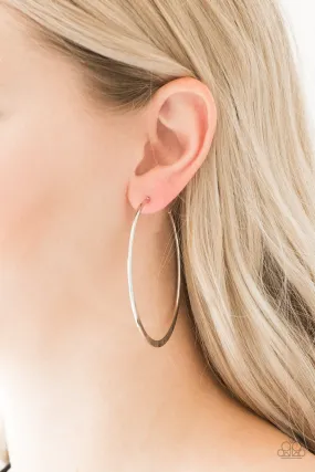 Paparazzi Accessories  - Hoop Hero #L39 - Silver Earrings