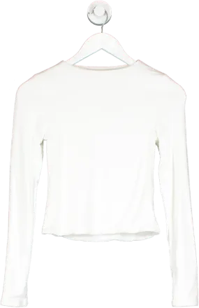 Re Ona White Signature Long Sleeve Top UK S