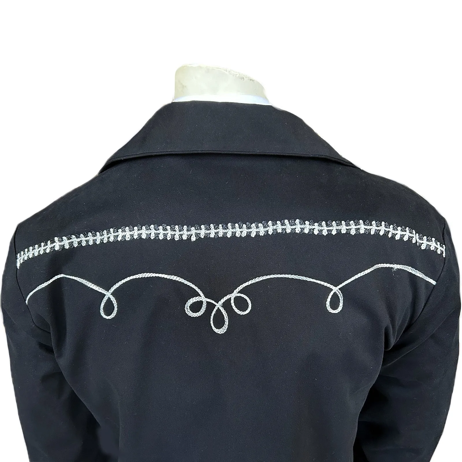 Rockmount Ranchwear Vintage Western Bolero Jacket with White Rope Embroidery