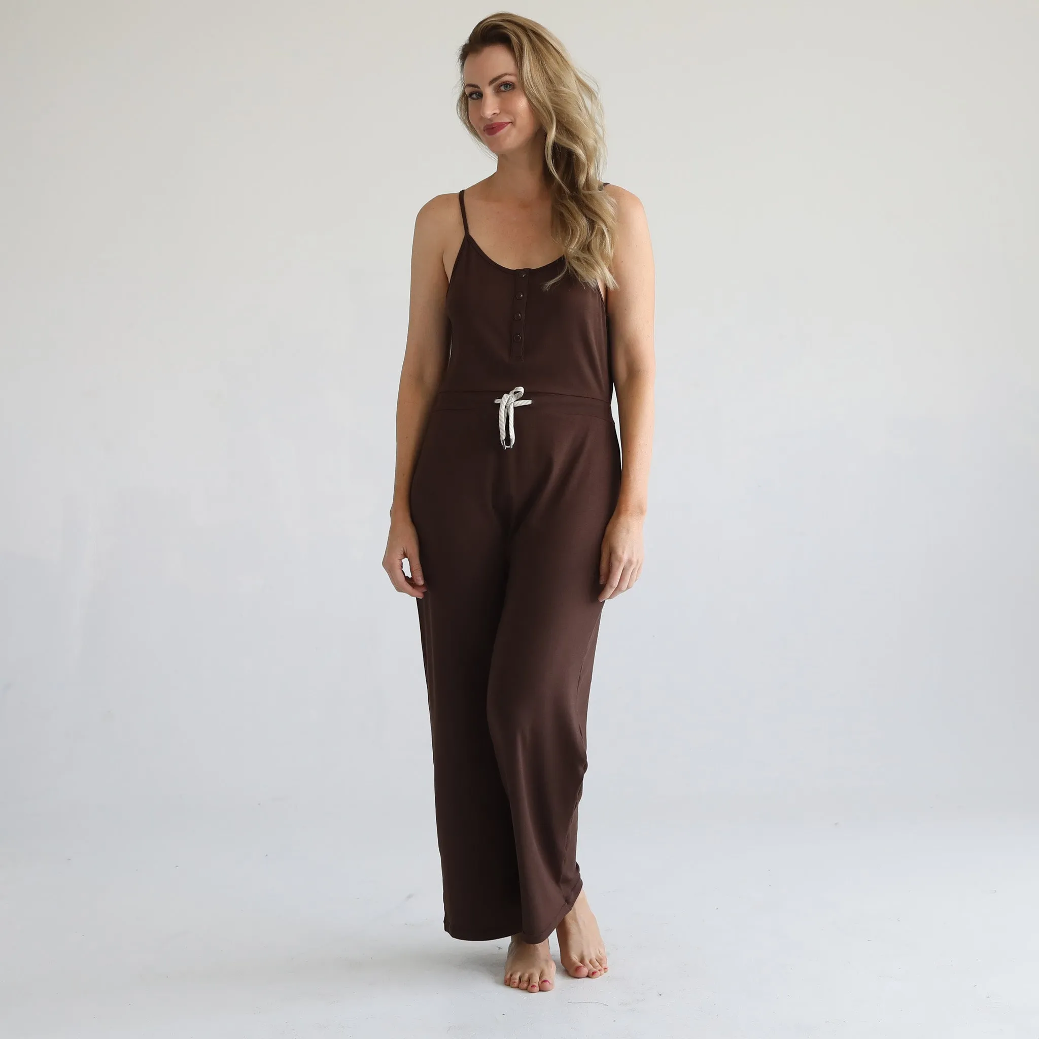 Scarlett Nursing Friendly Cami Jumpsuit (Espresso)