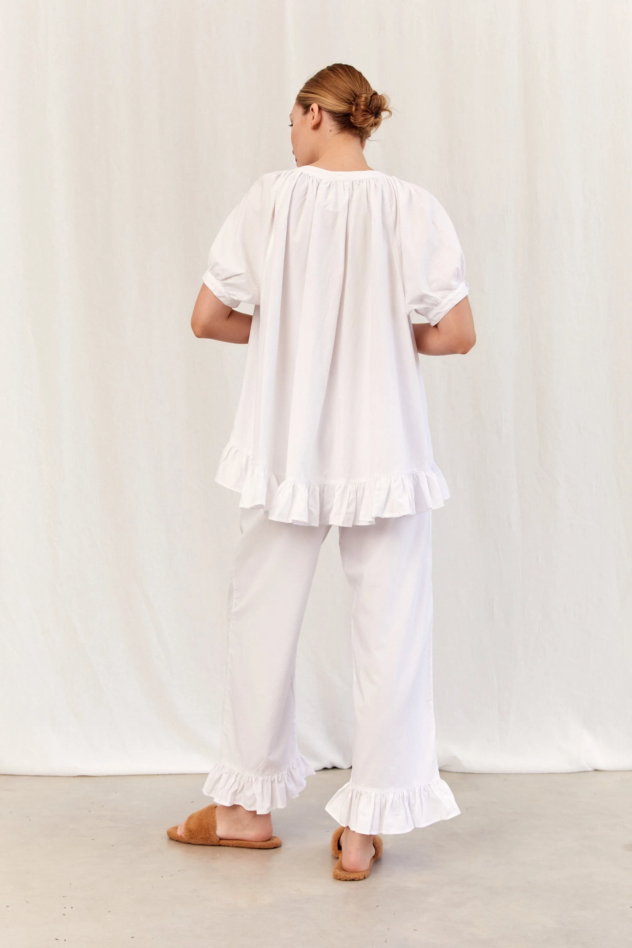 Sophie Sleep Set - Pants - Cotton Modal - White