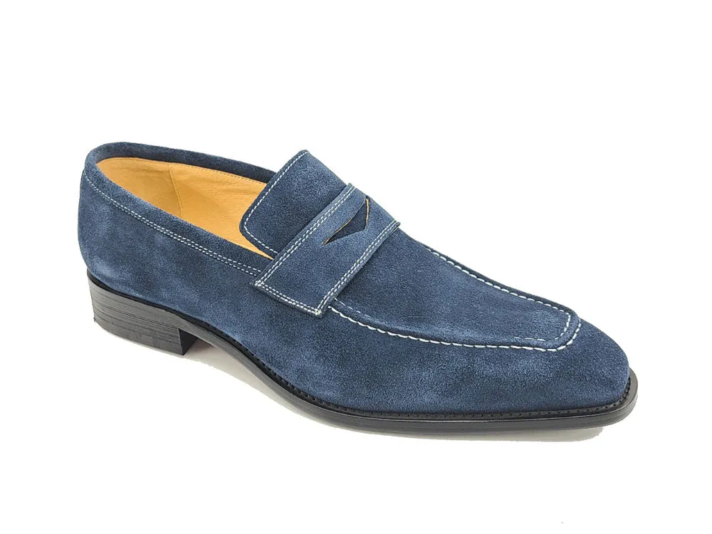 Suede Penny Loafer contrast stitching