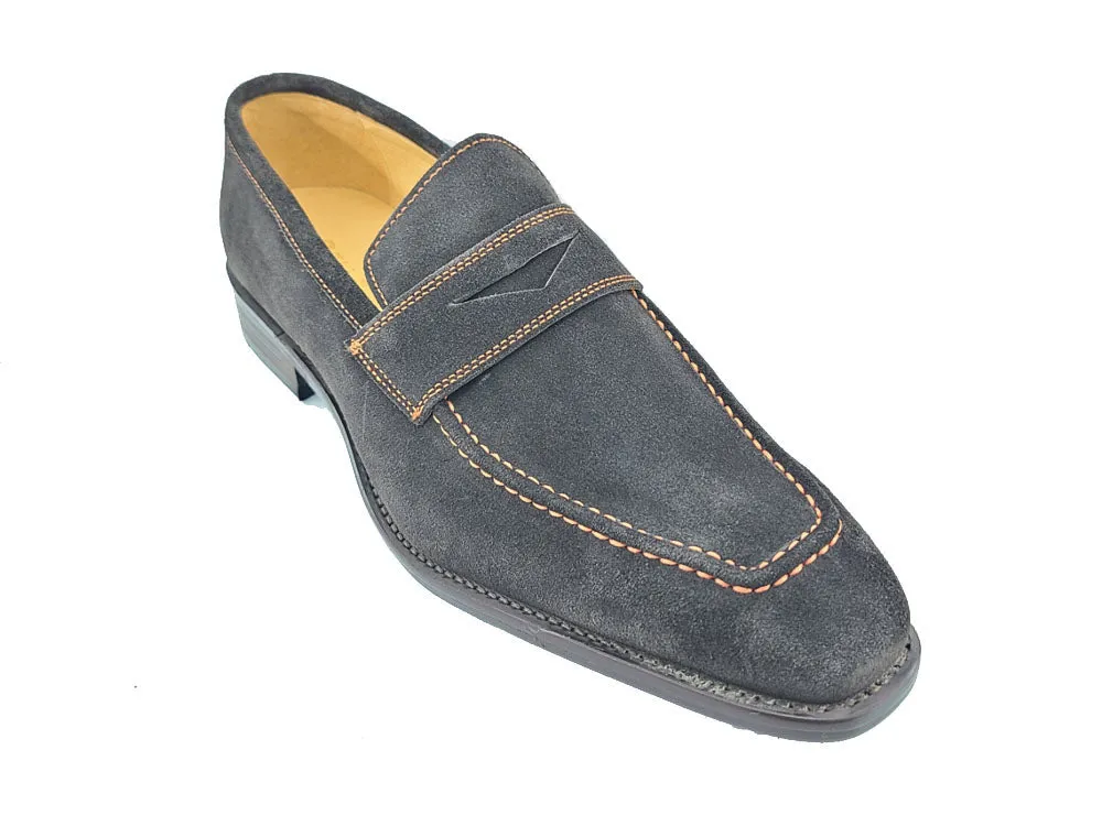 Suede Penny Loafer contrast stitching