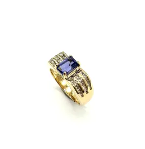 Tanzanite & Channel Set Diamond Ring