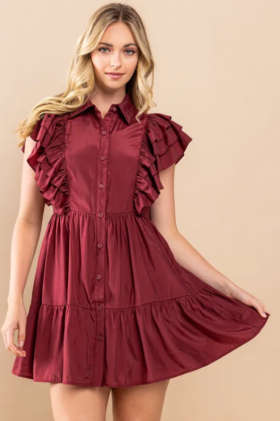 Tracey Ruffle Sleeve Dress