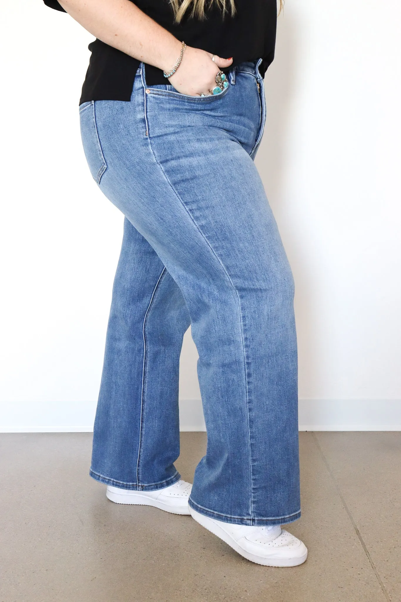 Tummy Control Wide Leg Jeans by RFM