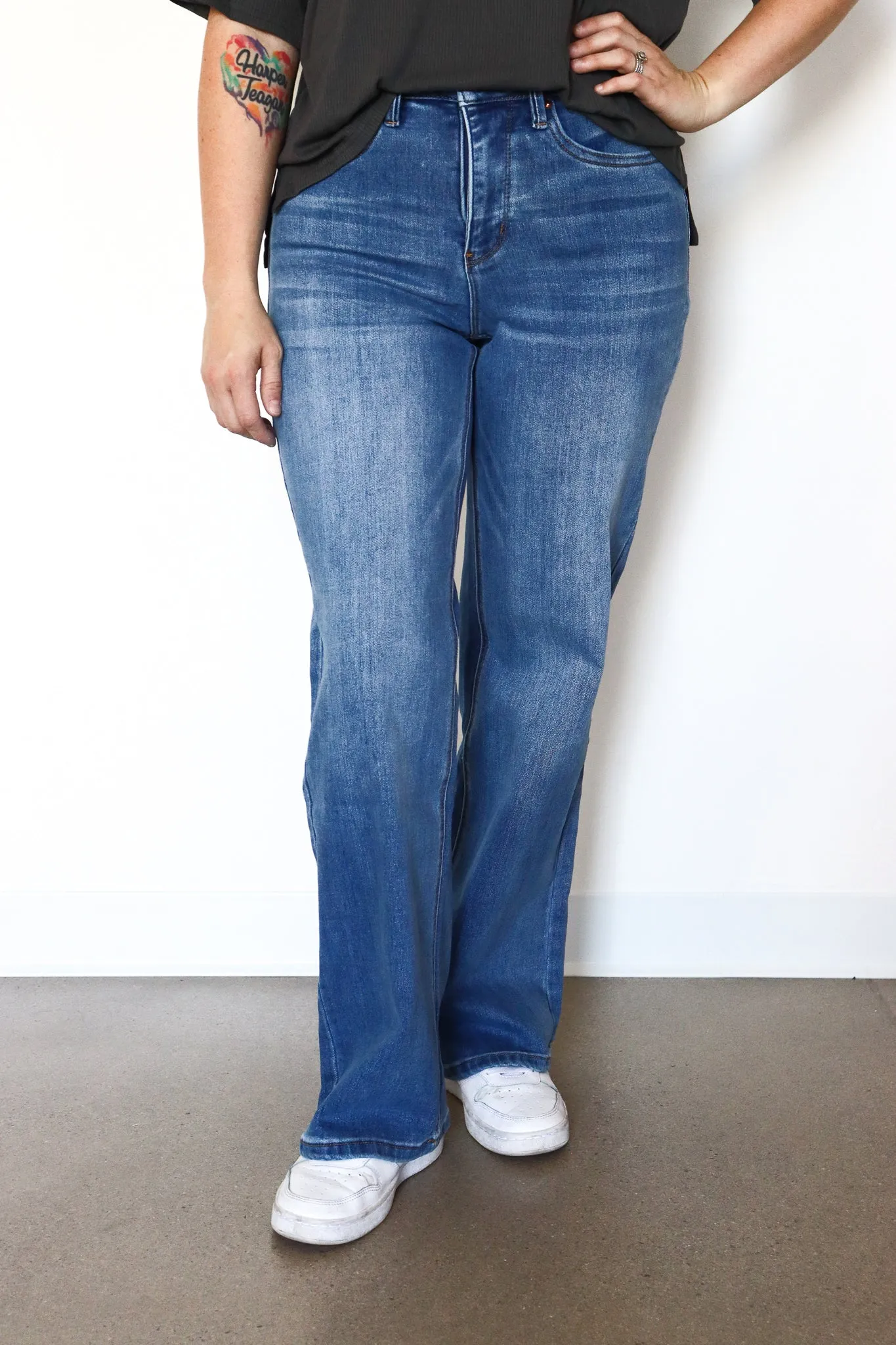 Tummy Control Wide Leg Jeans by RFM