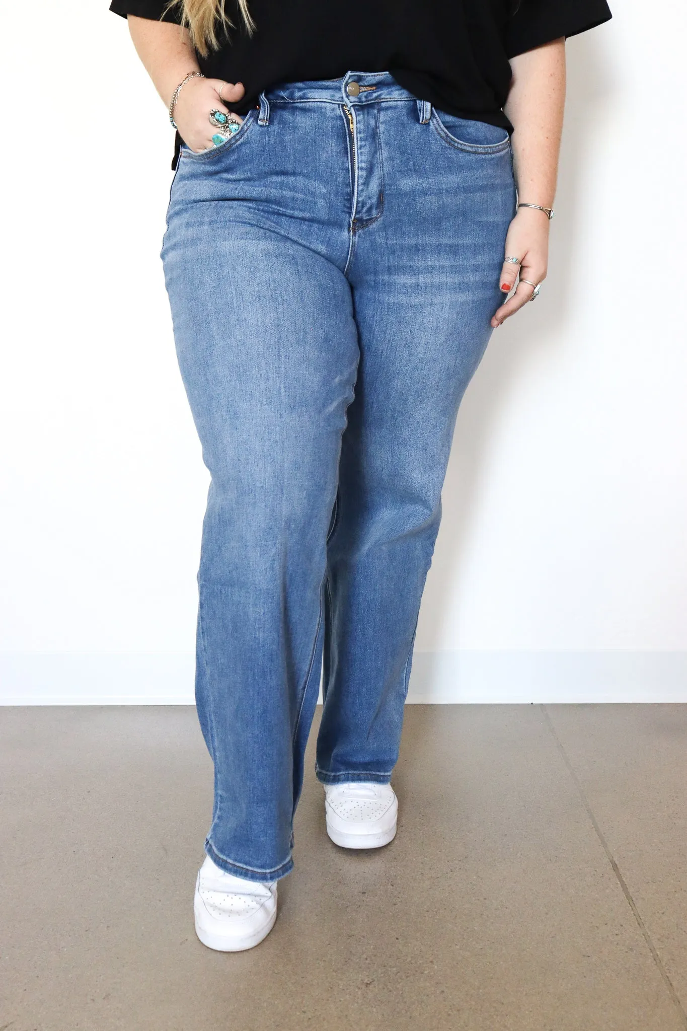 Tummy Control Wide Leg Jeans by RFM