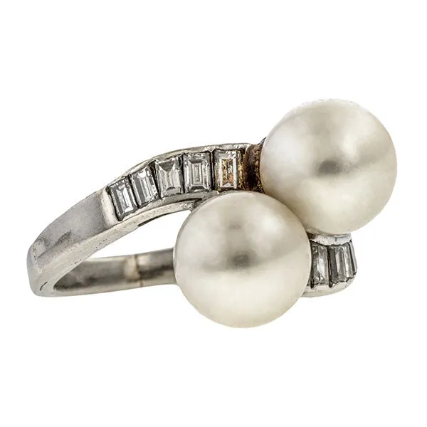 Vintage Pearl & Diamond Ring