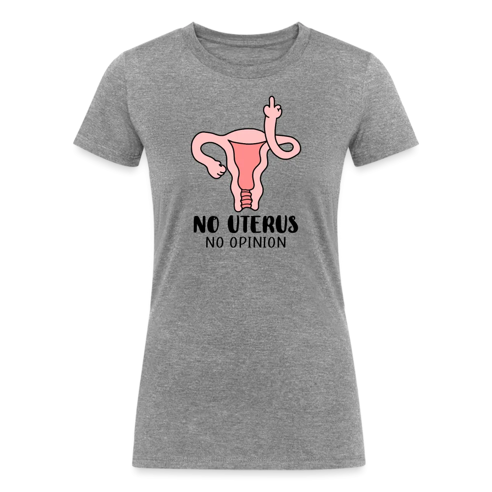 Women's 'No Uterus, No Opinion' Tri-Blend Tee: A Sassy Statement for Feminist Fashion